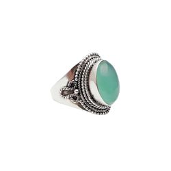 Anillo Plata Mujer ANM0144PLCA14 Piedra Mineral Ovalada Calcedonia