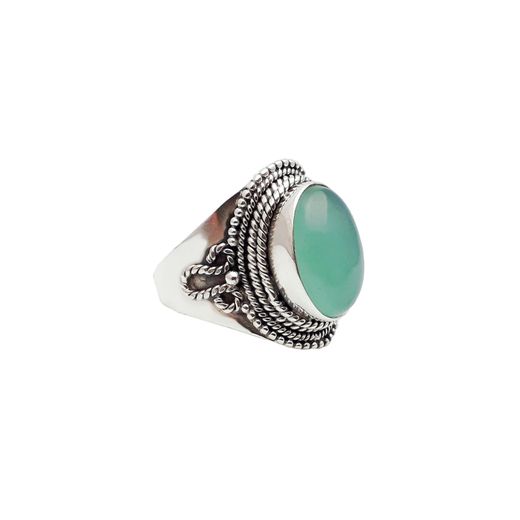Anillo Plata Mujer ANM0144PLCA14 Piedra Mineral Ovalada Calcedonia