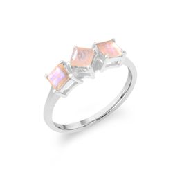 Anillo Plata Mujer ANM0168PLPL12 3 Piedras Mineral Piedra Luna