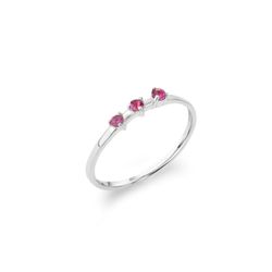 Anillo Plata Mujer ANM0173PLAM12 3 Piedras Naturales Amatista