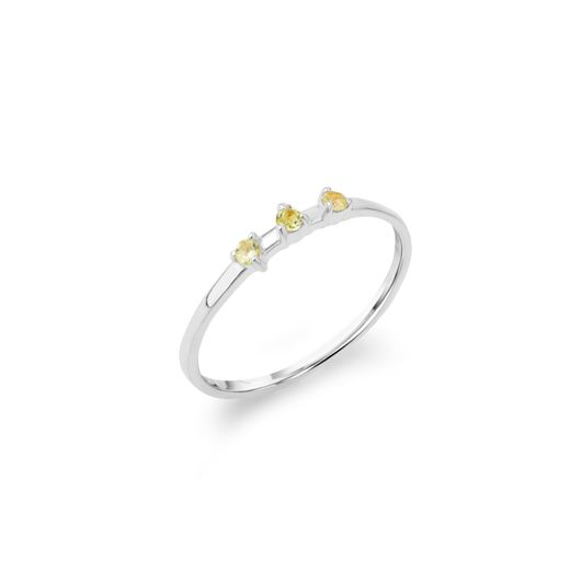 Anillo Plata Mujer ANM0173PLPE10 3 Piedras Naturales Peridot