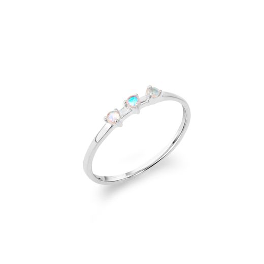 Anillo Plata Mujer ANM0173PLPL16 3 Piedras Naturales Piedra Luna