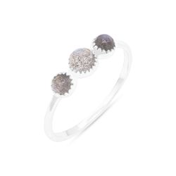 Anillo Plata Mujer ANM0179PLLA16 3 Piedras Minerales Labradorita
