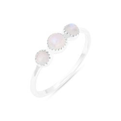 Anillo Plata Mujer ANM0179PLPL18 3 Piedras Minerales Piedra Luna