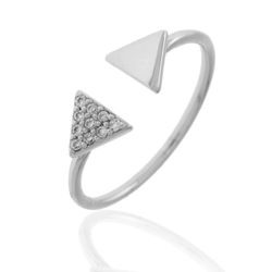 Anillo Plata Mujer ANZ0012RH12 Triángulos Circonitas