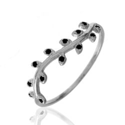 Anillo Plata Mujer ANZ0020RH12 Circonitas Negras