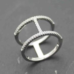 Anillo Plata Mujer ANZ0023RH12 Doble Aro Circonitas