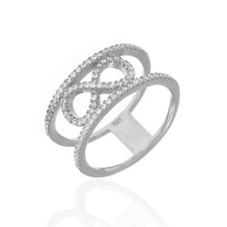 Anillo Plata Mujer ANZ0024RH12 Doble Aro Infinito Circonitas