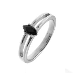 Anillo Plata Mujer ANZ0028RH10 Doble Aro Circonitas Negras