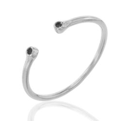 Anillo Plata Mujer ANZ0031RH14 Abierto Circonitas Negras