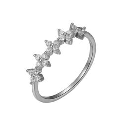 Anillo Plata Mujer ANZ0147RH10 Flores Circonitas