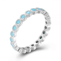 Anillo Plata Mujer ANZ0161RHTU10 Circonitas Turquesa