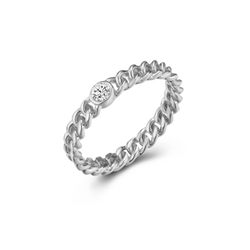 Anillo Plata Mujer ANZ0192RHCZ10 Eslabones Circonita
