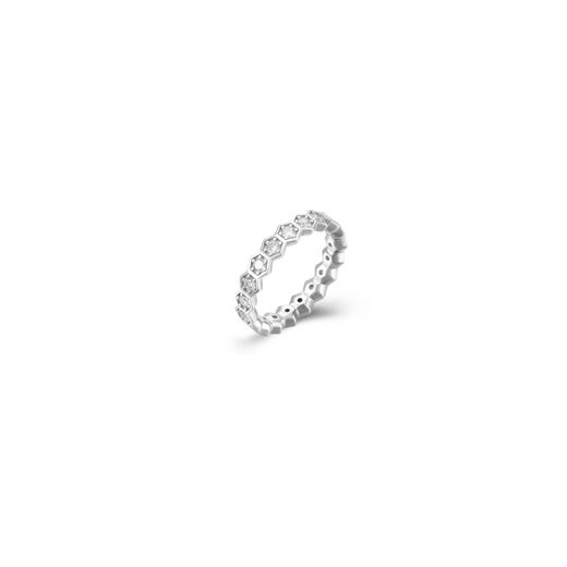 Anillo Plata Mujer ANZ0229RHXX10 Hexágonos Circonitas