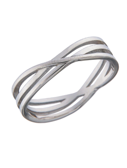 Anillo Plata Mujer PANI2056/10 Bandas Lisas Cruzadas