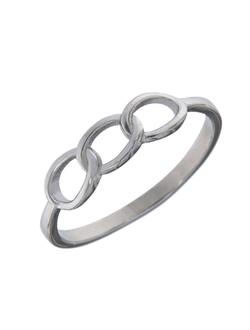 Anillo Plata Mujer PANI2057/10 Triple Eslabones En Brillo