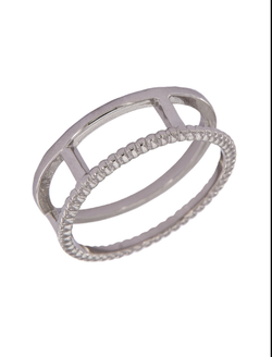 Anillo Plata Mujer PANI2066/10 Doble Aro Pulido