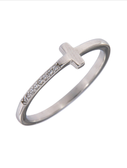 Anillo Plata Mujer PANI2080/10 Cruz Circonitas