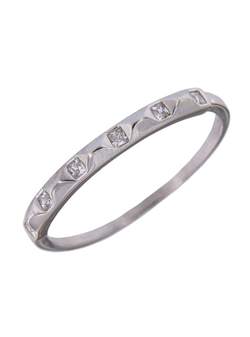 Anillo Plata Mujer PANI2112/10 Liso Circonitas Baguette