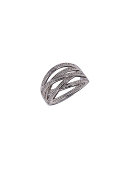 Anillo Plata Mujer PANI2140/10 Bandas Entrelazadas Circonitas