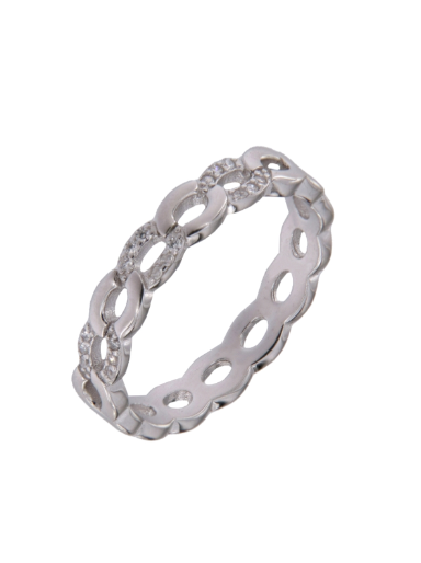 Anillo Plata Mujer PANI2205 Eslabones Circonitas
