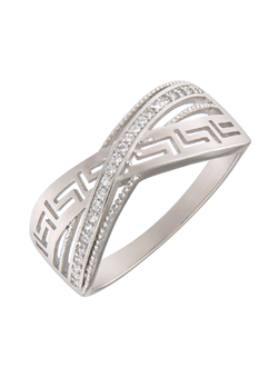 Anillo Plata Mujer PANI2232 Bandas Cruzadas Caladas Circonitas