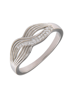 Anillo Plata Mujer PANI2240 Ondas Circonitas