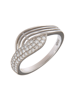 Anillo Plata Mujer PANI2244 Ondas Caladas Circonitas