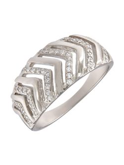 Anillo Plata Mujer PANI2248 Calado Cheurón Circonitas