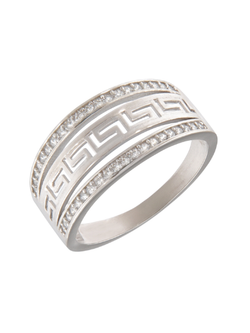 Anillo Plata Mujer PANI2250 Calado Greca Circonitas