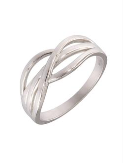 Anillo Plata Mujer PANI2260 Bandas Entrelazadas Lisas