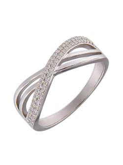 Anillo Plata Mujer PANI2262 Bandas Cruzadas Circonitas