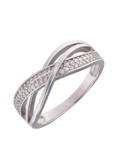 Anillo Plata Mujer PANI2291 Bandas Cruzadas Circonitas