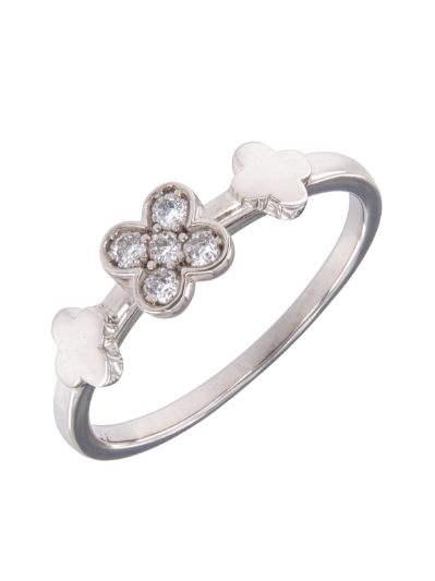 Anillo Plata Mujer PANI2292 Trébol 4 Hojas Circonitas