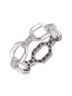 Anillo Plata Mujer PANI2306 Eslabones Circonitas