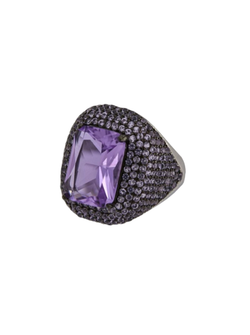 Anillo Plata Mujer PSET139/2A Circonitas Moradas