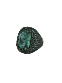 Anillo Plata Mujer PSET139/2V Circonitas Verdes