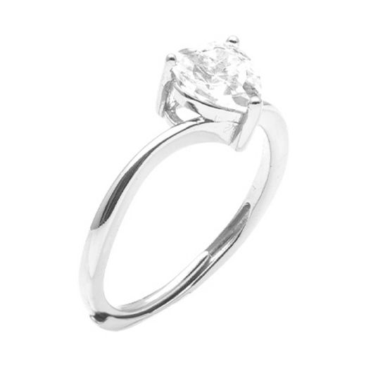 Anillo Plata Mujer R09528 Circonita Corazón