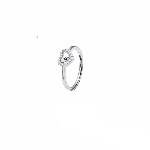 Anillo Plata Mujer R17069 Corazón C. Circonitas