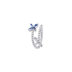 Anillo Plata Mujer R17072SP Mariposa Circonitas Zafiro