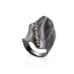 Anillo Plata Negra Argent Basic ANRM030N/14 Circonitas Champagne