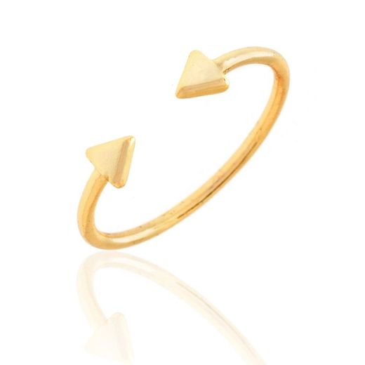 Anillo Plata Oro Rose 3mm AN00073RO10 Abierto Flechas En Brillo