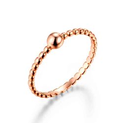 Anillo Plata Oro Rose 4mm AN00054RO12 Bolitas En Brillo