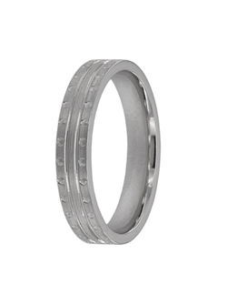 Anillo Plata PALI115/08 Líneas Centrales En Brillo