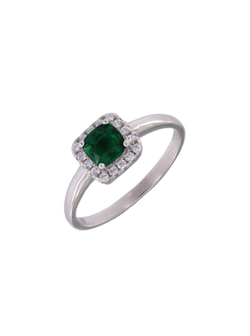 Anillo Plata PANI2153/10 Circonitas Verde Bicolor Blancas