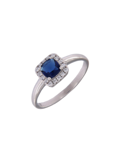 Anillo Plata PANI2154/10 Circonitas Azul Bicolor Blancas