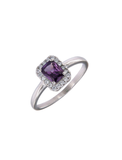 Anillo Plata PANI2156/10 Circonitas Violeta Bicolor Blancas