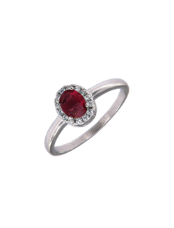 Anillo Plata PANI2162/10 Circonitas Roja Bicolor Blancas