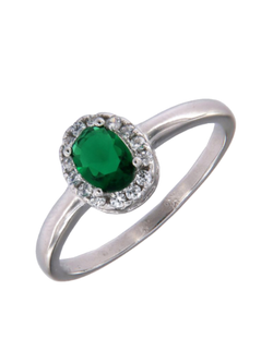 Anillo Plata PANI2163/10 Circonitas Verde Bicolor Blancas