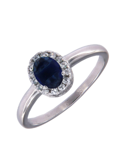 Anillo Plata PANI2164/10 Circonitas Azul Bicolor Blancas